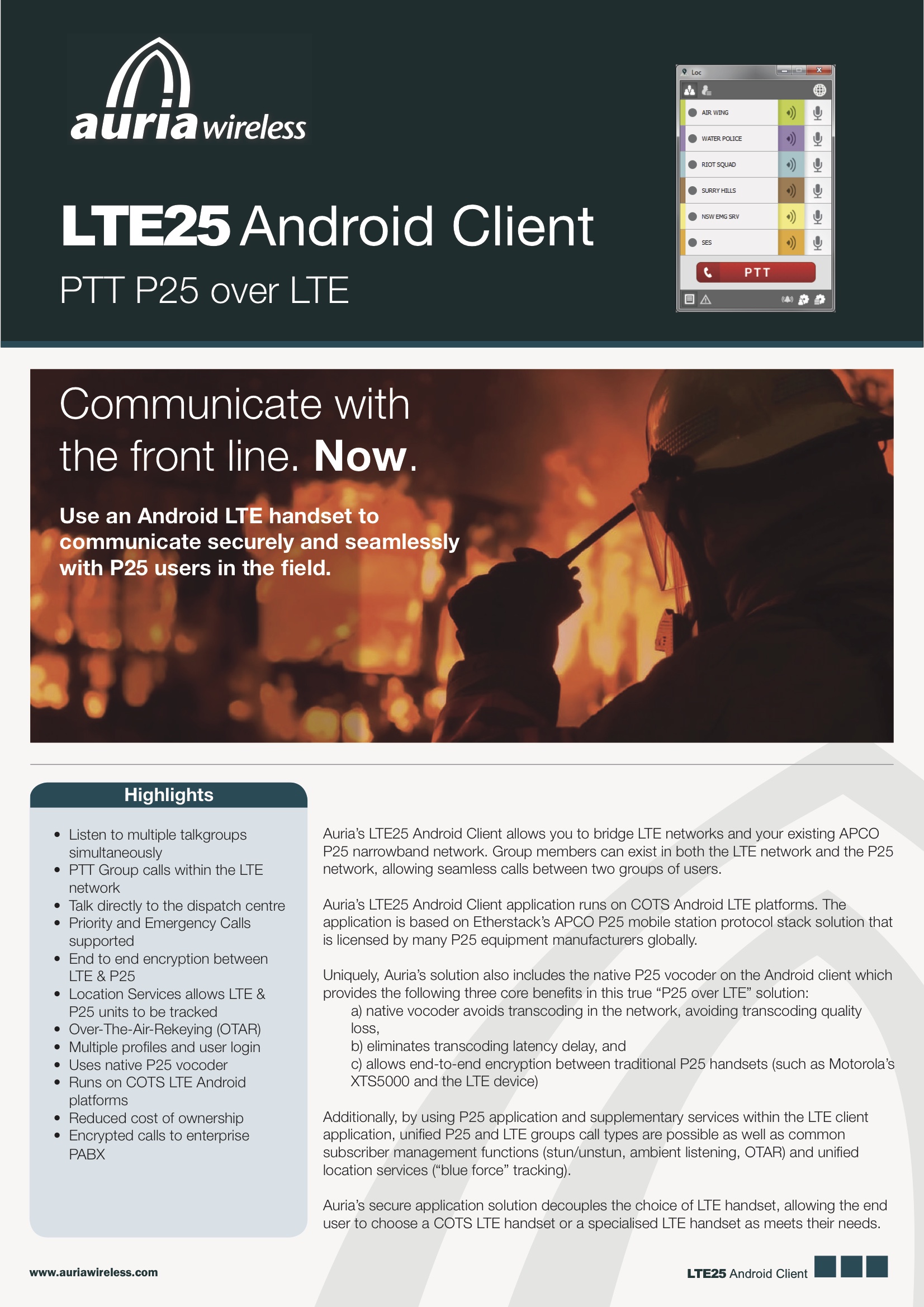 Auria Wireless LTE25 Android Client